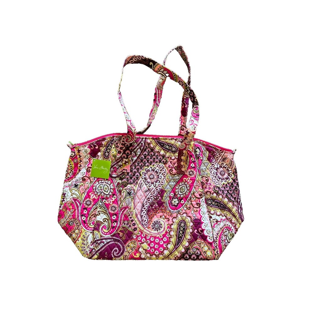 NWT Vera Bradley Travel Tote Very Berry Paisley Pink Bag Retired Carry